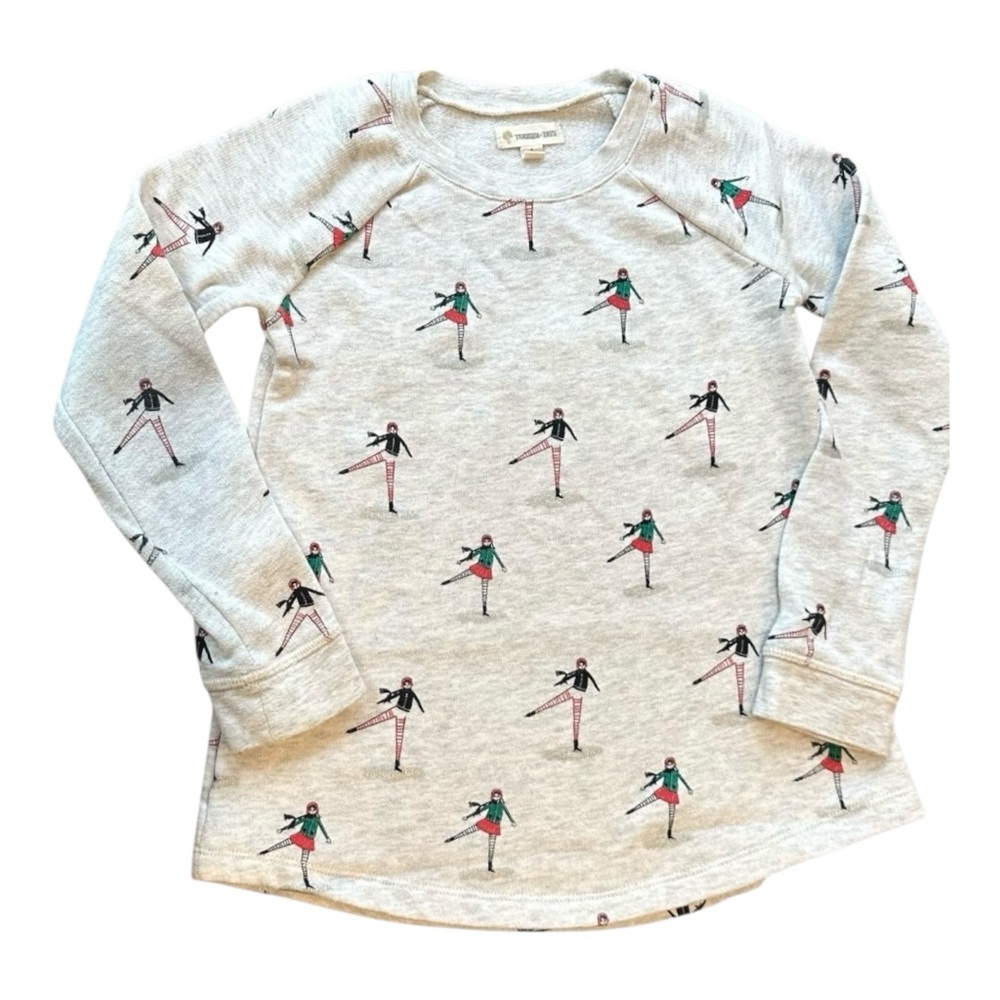 Tucker + Tate Sz 6 Light Gray Sweatshirt with ice skater graphics.